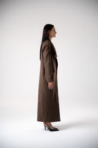 Oblique Asymmetric Collar Cashmere Coat
