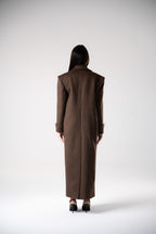 Oblique Asymmetric Collar Cashmere Coat