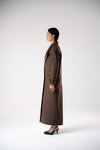Oblique Asymmetric Collar Cashmere Coat