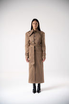 Deco Asymmetric Lapels Trench Coat