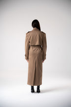 Deco Asymmetric Lapels Trench Coat
