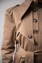 Deco Asymmetric Lapels Trench Coat