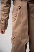 Deco Asymmetric Lapels Trench Coat