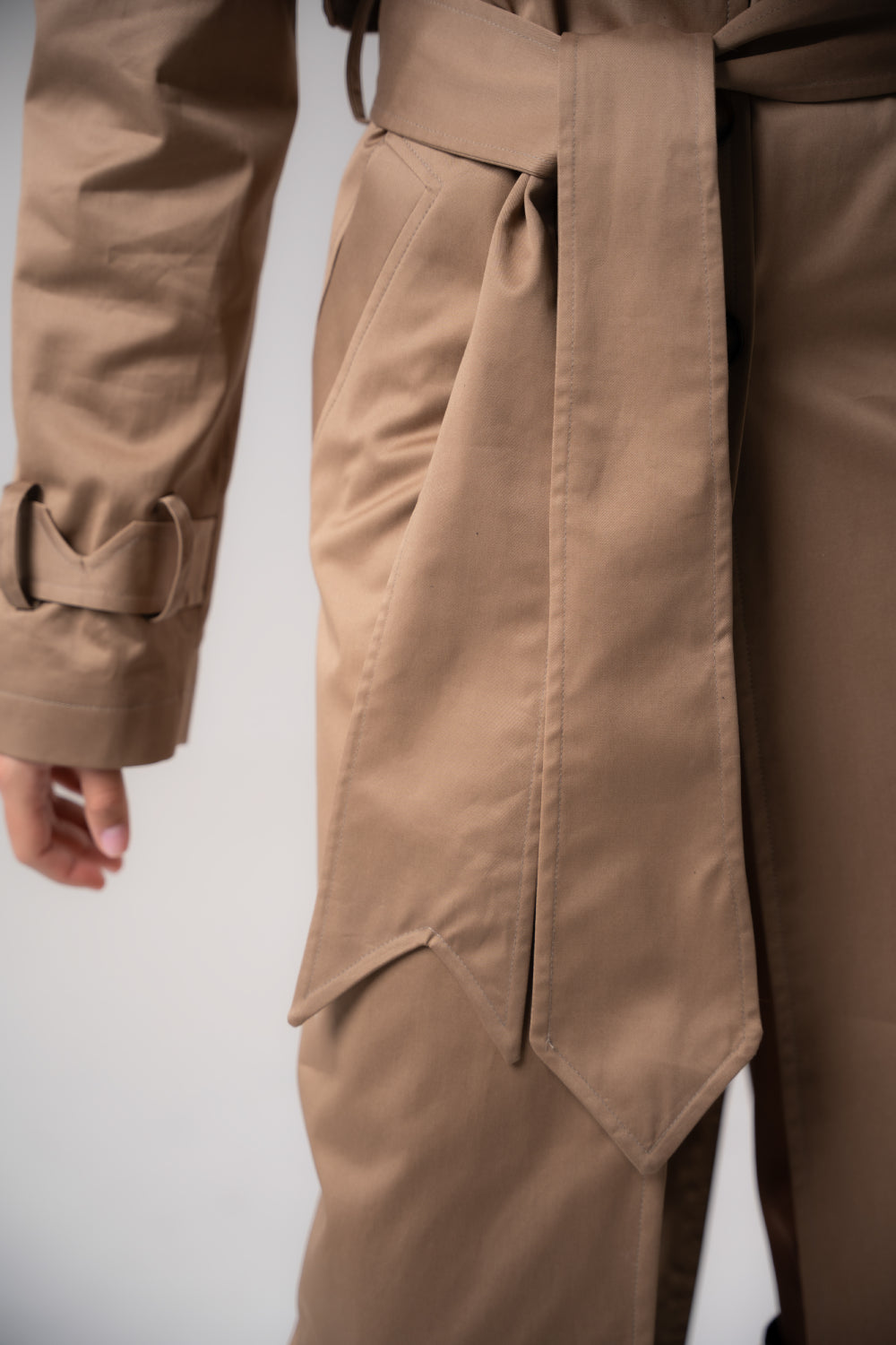 Deco Asymmetric Lapels Trench Coat